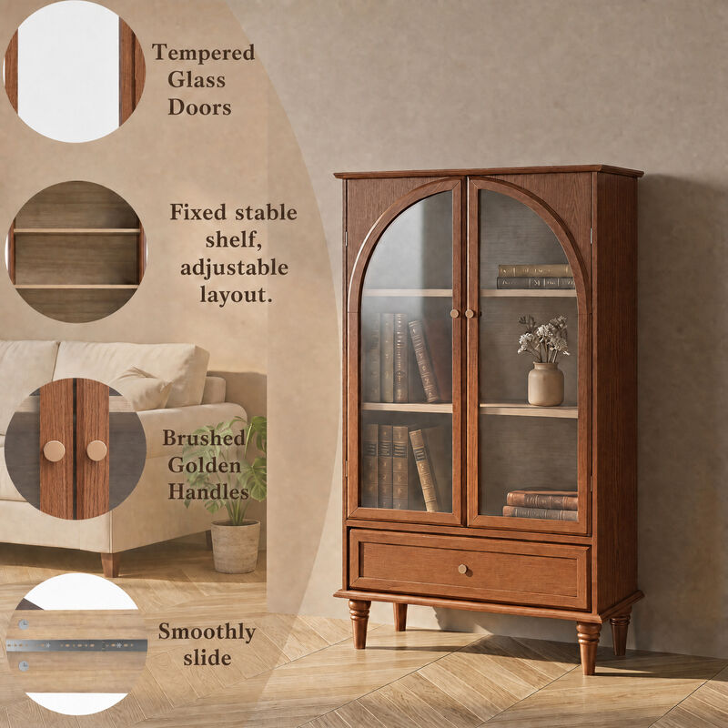 Swulu Arched Glass Accent Cabinet image number 9