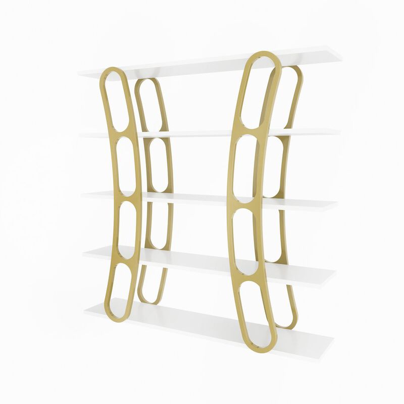 Decorotika Adar Bookcase White And Gold