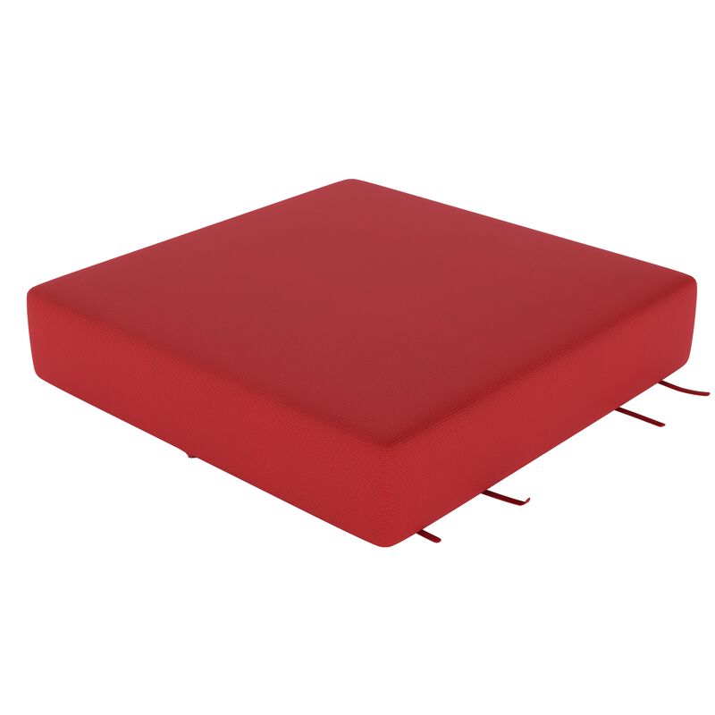 Forever Patio Sunbrella Canvas Jockey Red 25 x 25 x 5 Ottoman Cushion