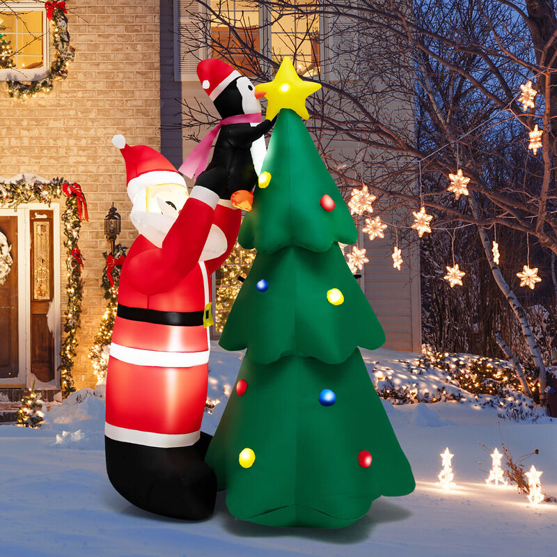 Inflatable Christmas Tree and Santa Claus with LED and Air Blower
