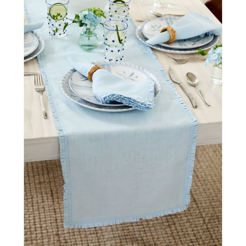 Christmas Linen Table Runner - Juliette Ruffle, Solino Home