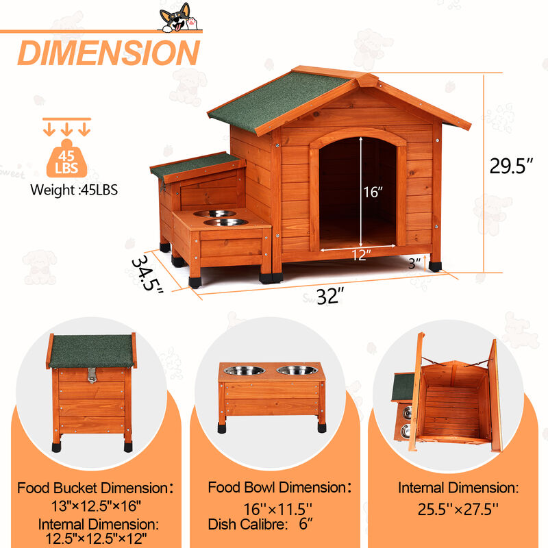 Dog House for Outdoor & Indoor Weather-Resistant Pet Shelter for Small to Large Dogs