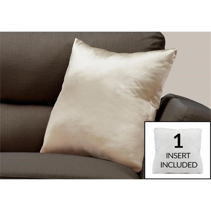 Monarch Specialties I 9334 Pillows, 18 X 18 Square, Insert Included, Decorative Throw, Accent, Sofa, Couch, Bedroom, Polyester, Hypoallergenic, Gold, Modern image number 4