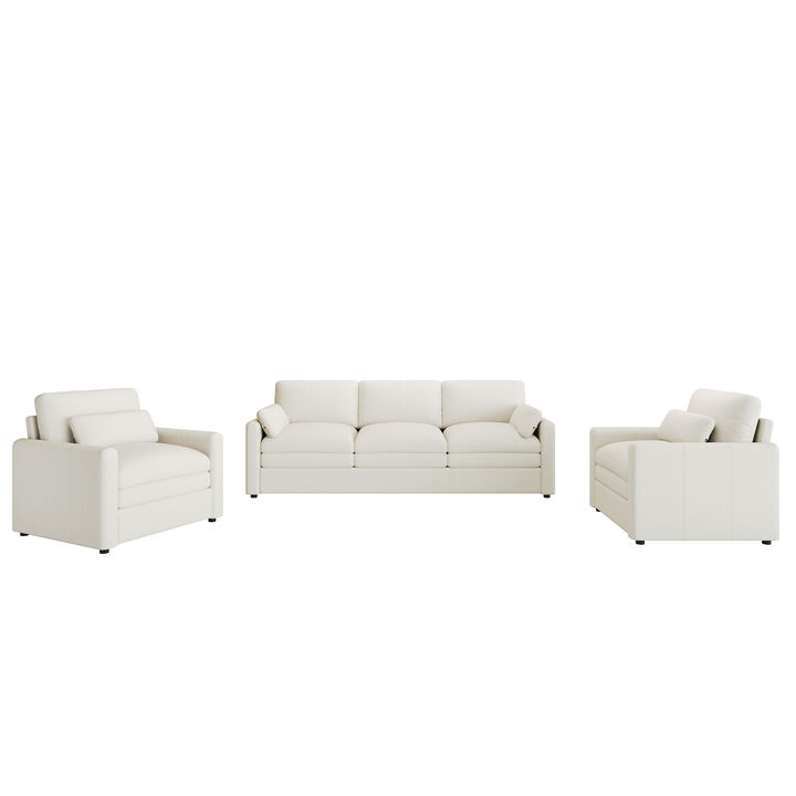 Oversized Double Cushion Sofa Couch, Cloud-Like Plush Upholstered Comfy Living Room Furniture Set