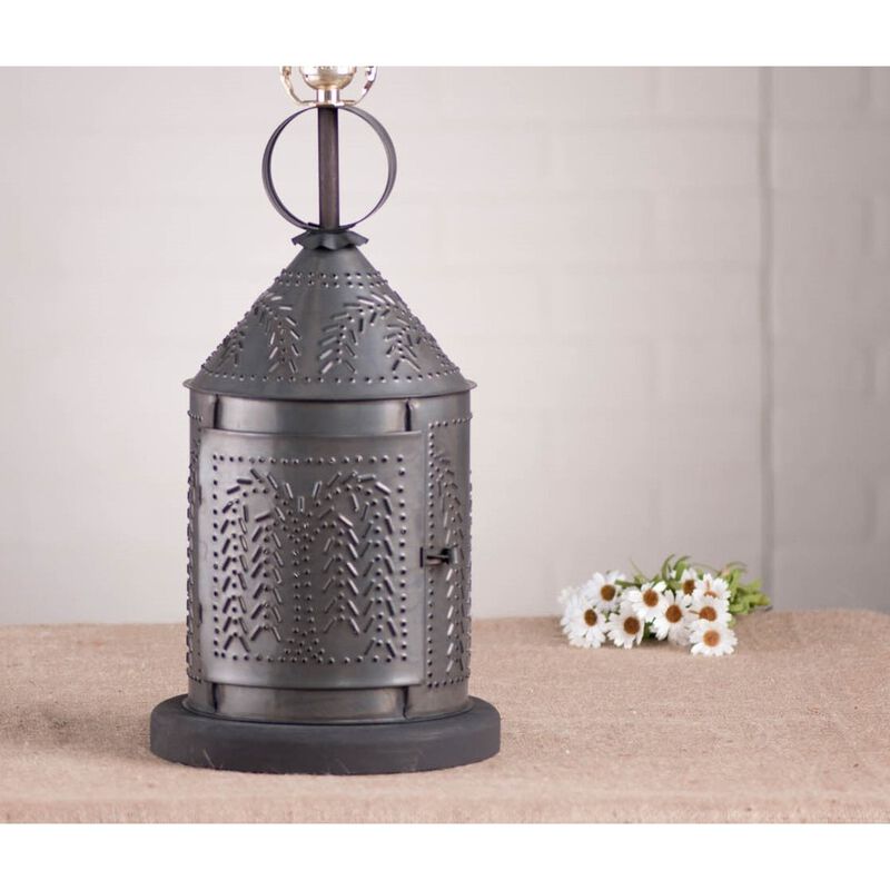 Irvins Country Tinware Fireside Lamp Base With Willow In Kettle Black image number 2