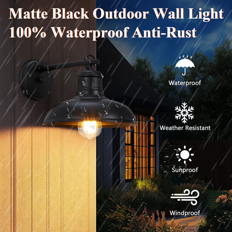 2-Pack 13.59" Farmhouse 1-Light Outdoor Wall Lights image number 4