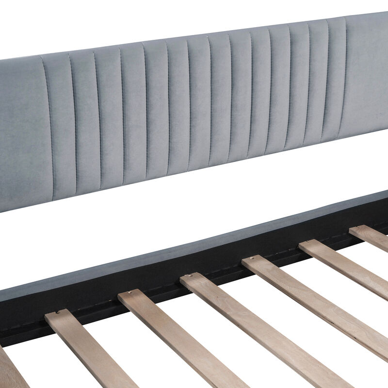 Merax Upholstered Daybed Sofa Bed With Trundle