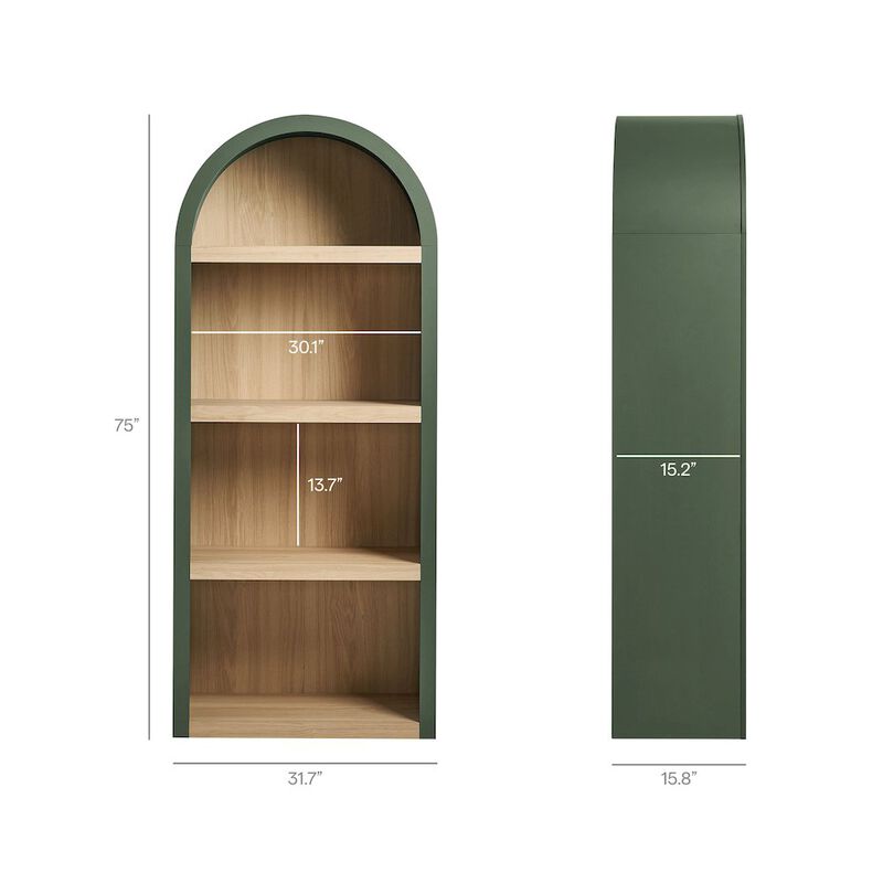 Caleb 4 Arched Display Shelf Bookcase image number 2