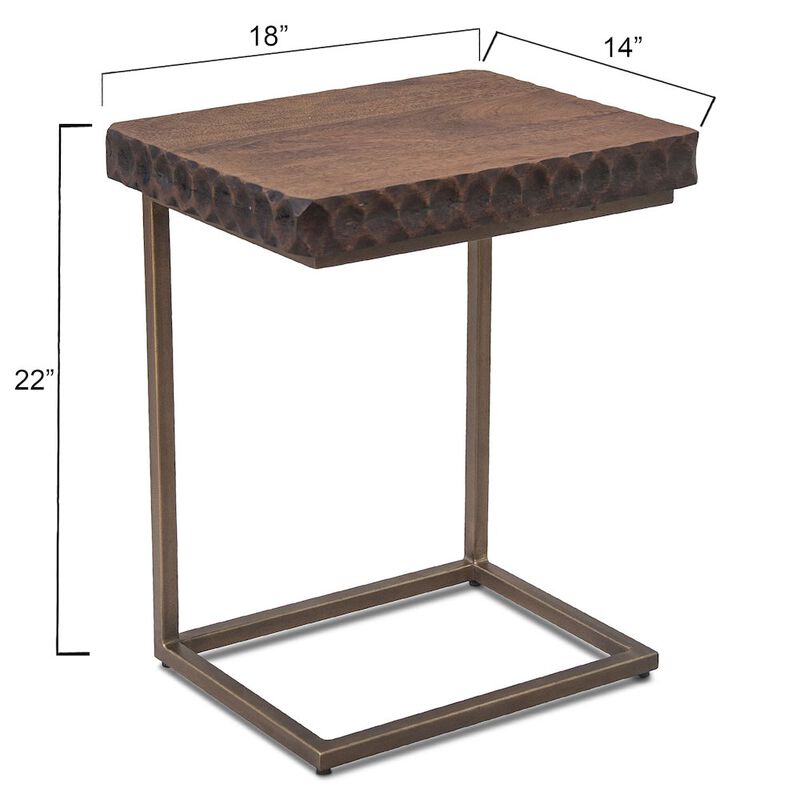 World Interiors Vallarta Side Table in Mango Wood with Two Tone Finish image number 6