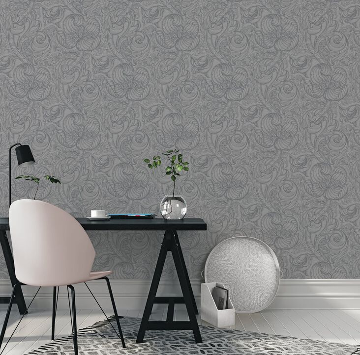 Off The Wall Down the Dilly Silver Grey Wallpaper LB25114