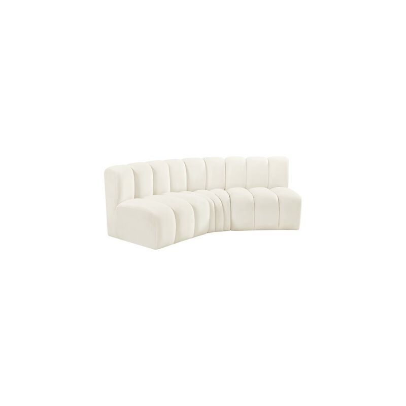 Meridian Furniture Arc Cream Velvet Modular Sofa