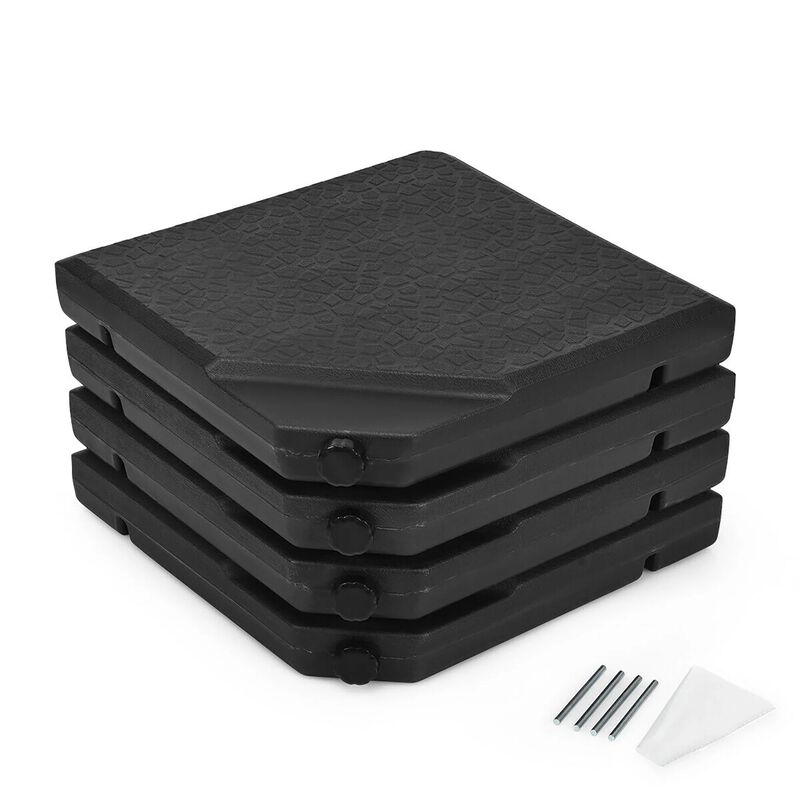 Mondawe 4 Pieces Square Fillable Patio Umbrella Base Set with Handle and Funnel