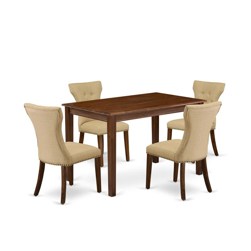 5 Piece Dining Table Set Contains a Rectangle Dining Room Table