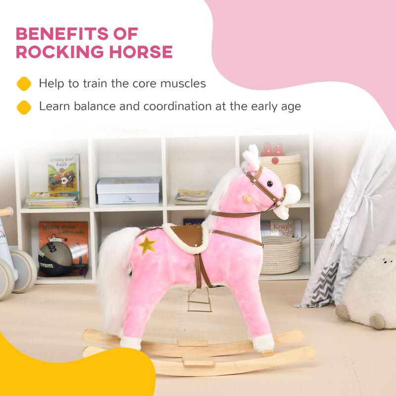 BreeBe Plush Rocking Horse with Sound for Toddlers image number 5