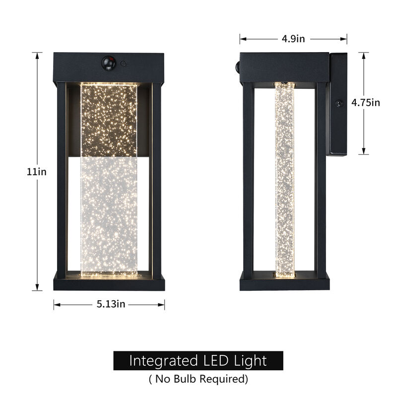 2-Pack 10.94" Modern LED Motion Sensor Outdoor Wall Lights image number 2