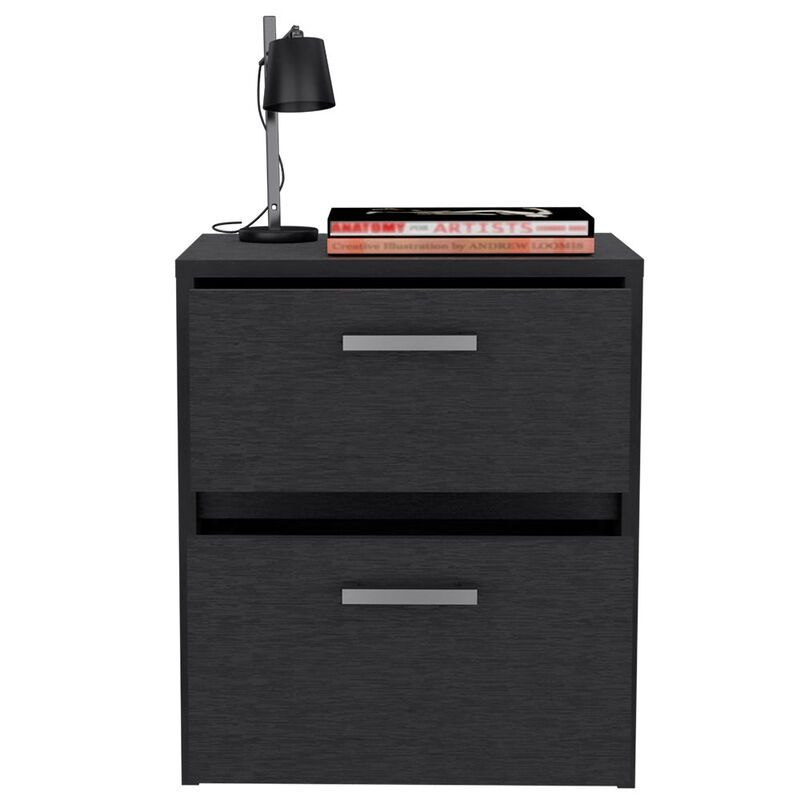 Nightstand Chequered, Bedroom, Black