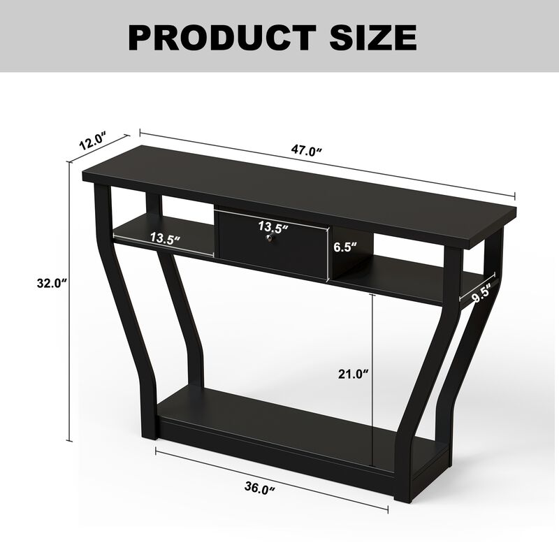 Modern Sofa Accent Table with Drawer image number 6