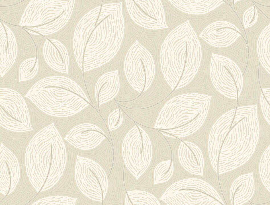 Contoured Leaves Sand Wallpaper