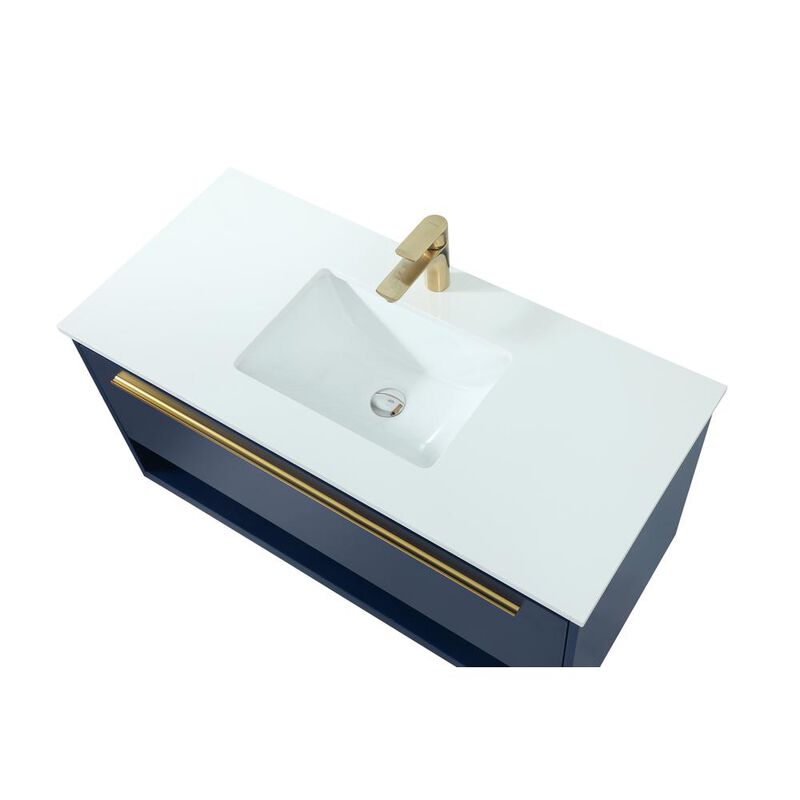 Elegant Kitchen and Bath 40 inch Single bathroom vanity in blue