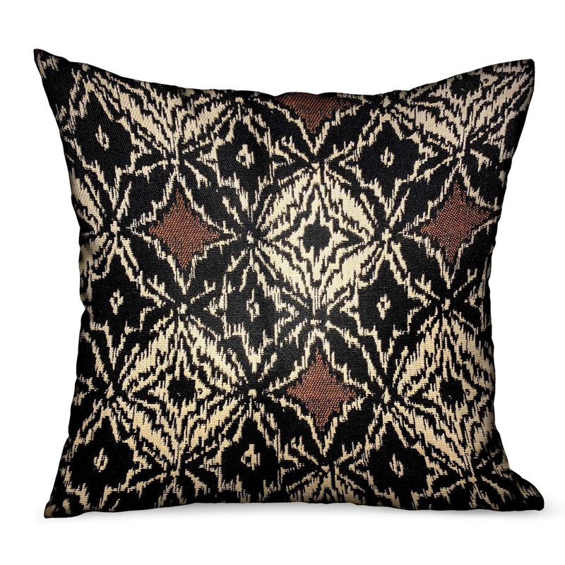 Plutus Brands Daliah Ice Black Chevron Luxury Outdoor/Indoor Throw Pillow image number 0