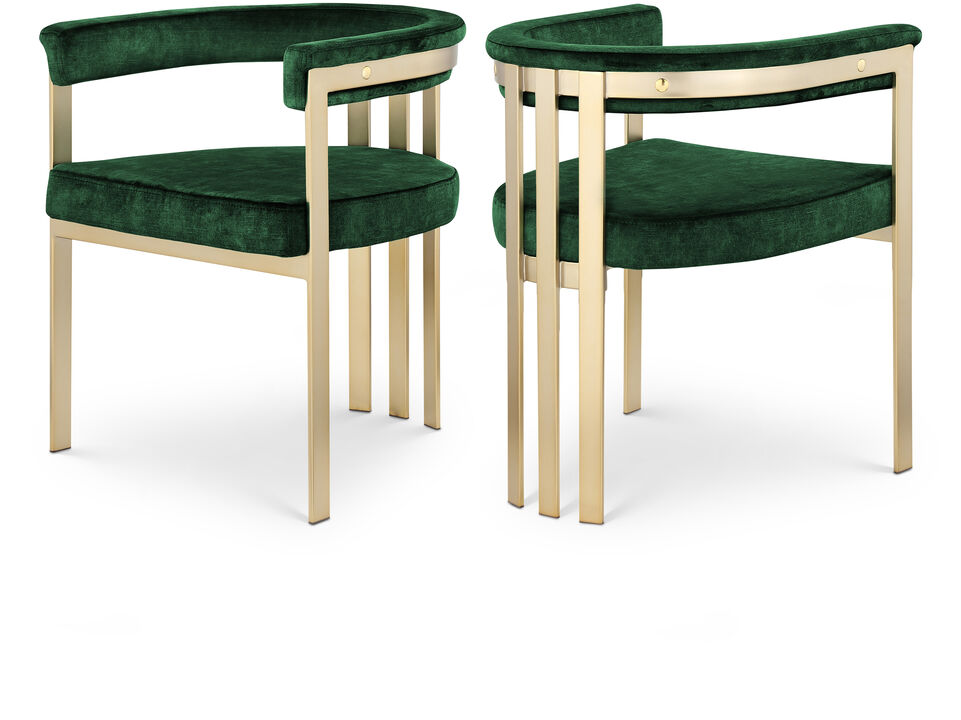 Meridian Furniture Marcello Green Velvet Dining Chair, Set of 2