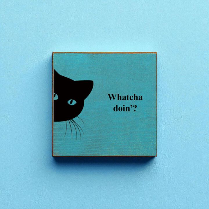 Funny Cat Wooden Sign Cute Cat Wall Decor Gift for Cat Lovers