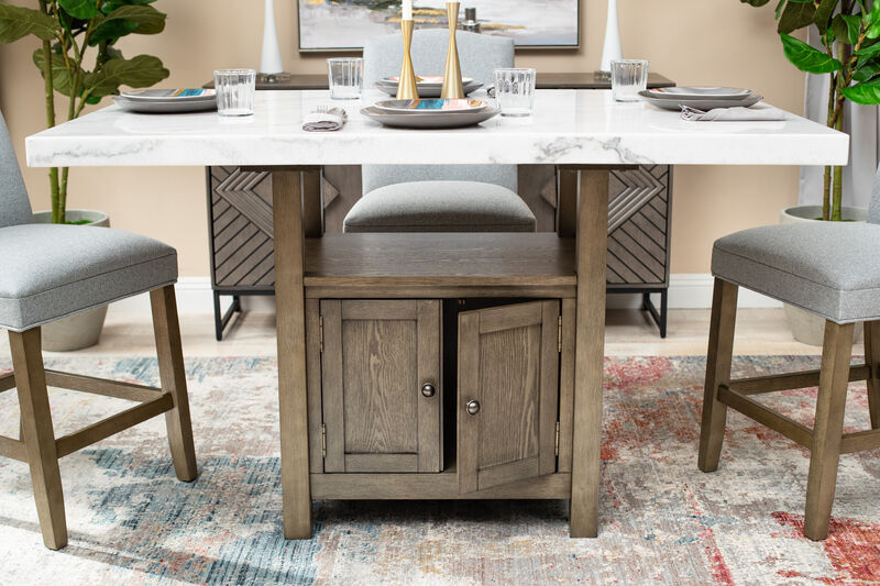 Rustic Farmhouse 5-Piece Pub Table and Chair Set