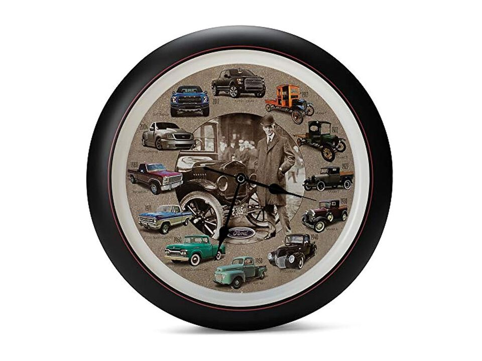 Mark Feldstein History Ford Trucks Sound Wall Clock 13 Inch Home Decor