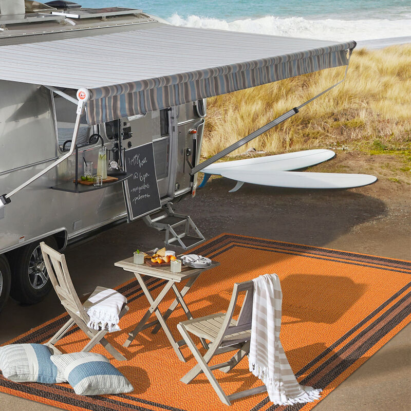 James Modern Border Stripe Indoor/Outdoor Area Rug