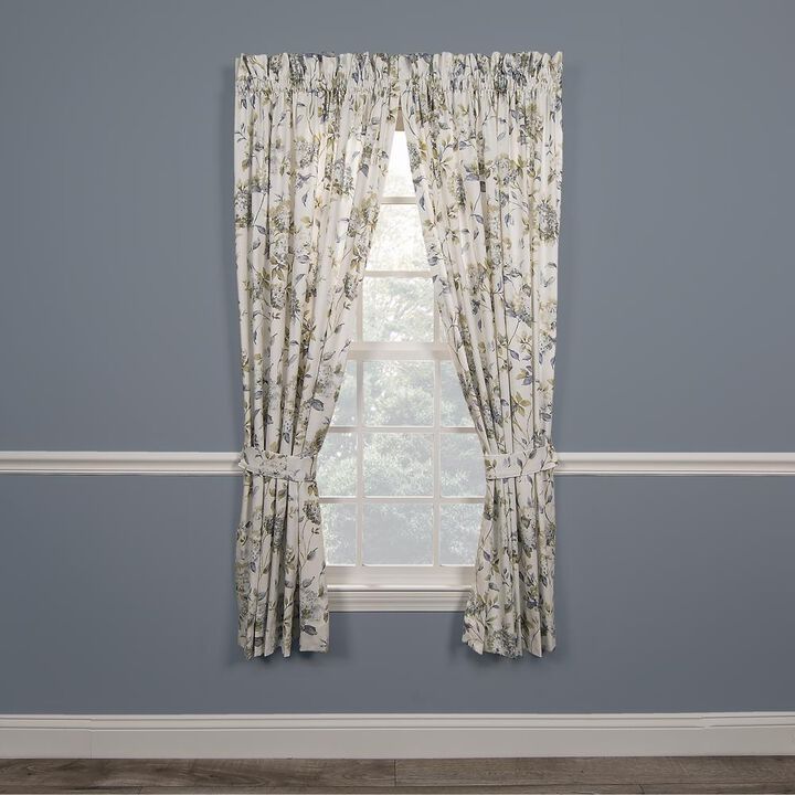 Ellis Curtain Abigail Design Printed Room Darkening 2-Piece Window Rod Pocket Pair Set with 2 Tiers - 56x24