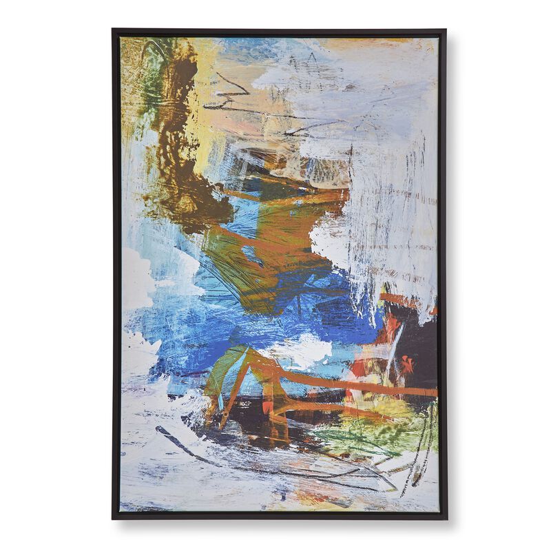 25 x 37 Handcrafted Wall Art Abstract Giclee, Black Frame, Multicolor image number 4