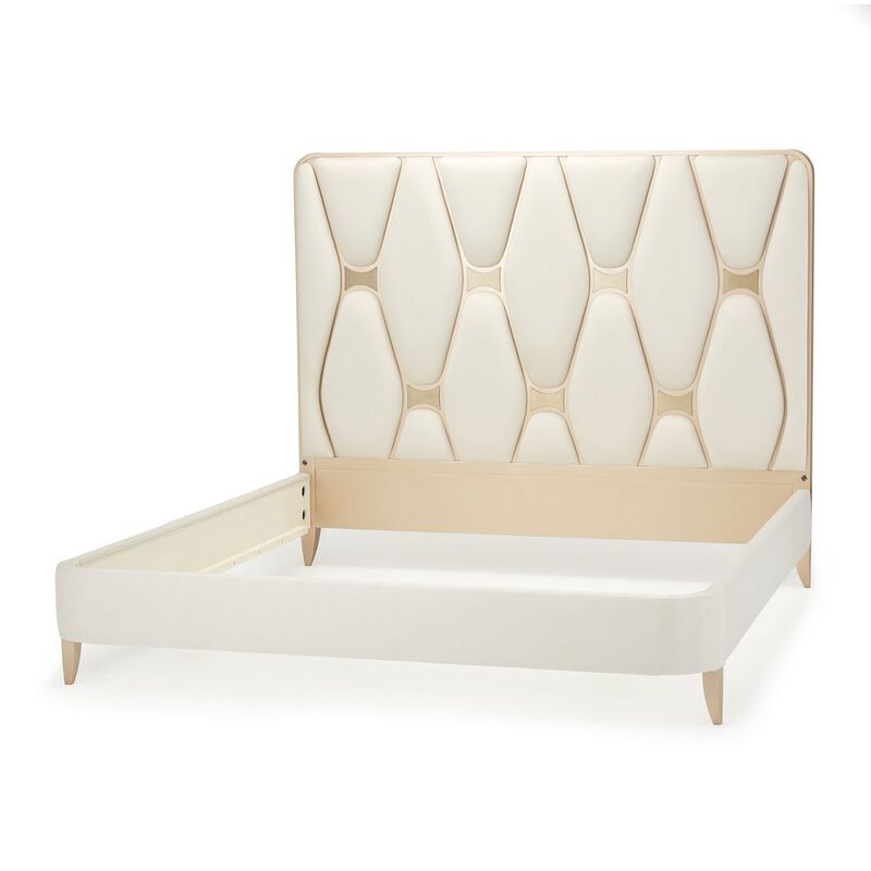 Michael Amini La Rachelle Eastern King Upholstered Panel Bed - Champagne