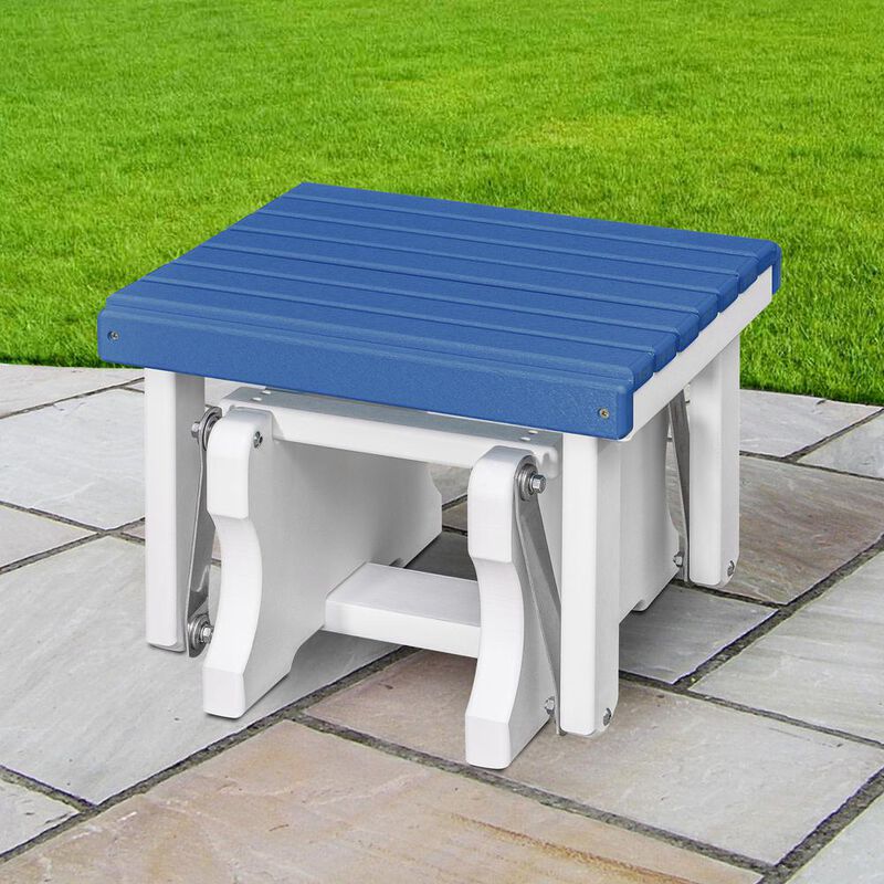 American Furniture Classics Gliding Ottoman in Blue and White