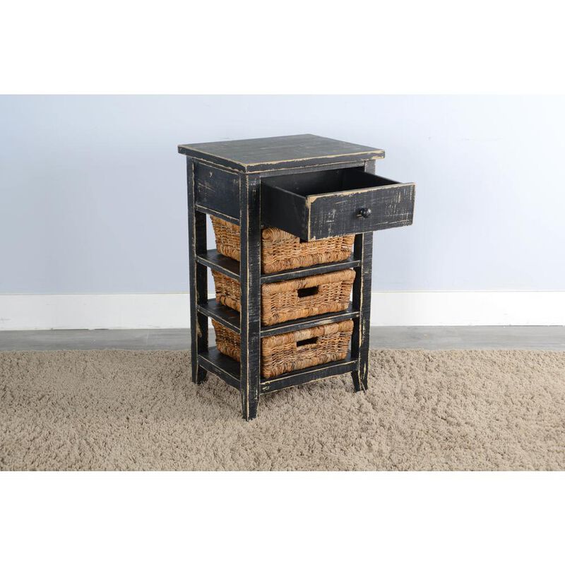 Sunny Designs Black Sand Storage Table