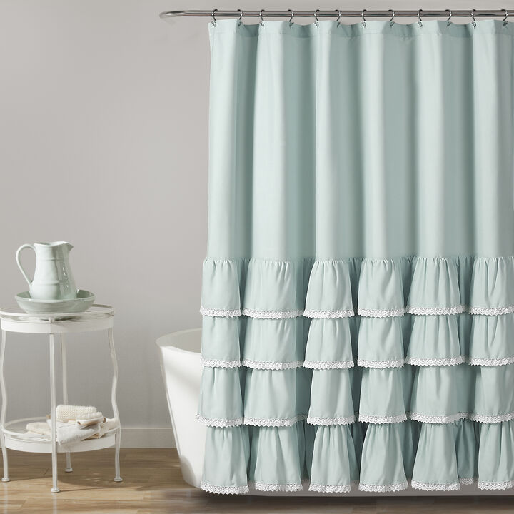 Ella Lace Ruffle Shower Curtain