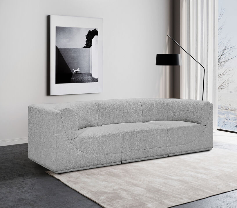 Meridian Furniture Ollie Grey Boucle Fabric Modular Sofa