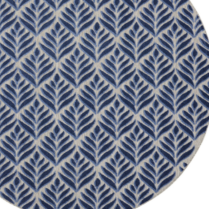 HomeRoots Round Floral Indoor Outdoor Area Rug image number 2