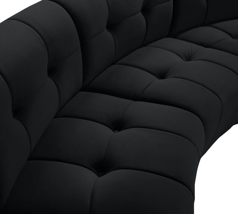 Meridian Furniture Limitless Black Velvet 2pc. Modular Sectional