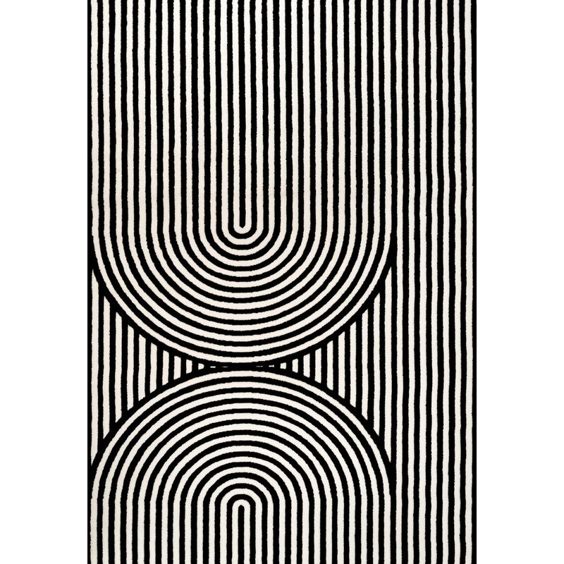 Sofia MidCentury Modern Arch Stripe Two-Tone High-Low Indoor Area Rug