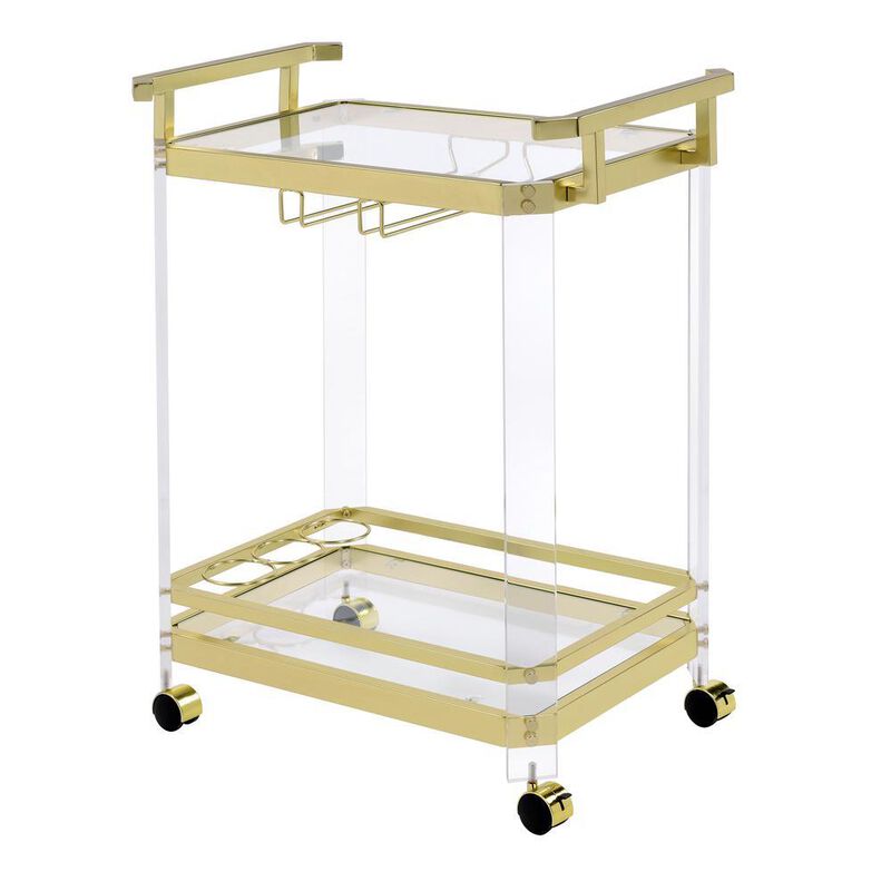 Aerin Server Cart - Gold/Acrylic