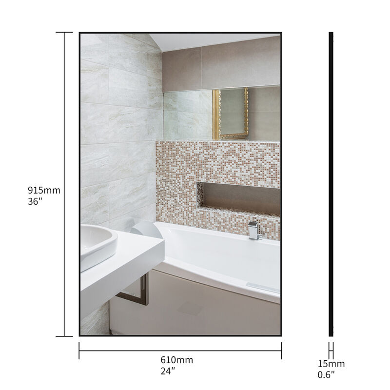 ELEMENT ACE Modern Aluminum Framed Wall Mirror for Versatile Room Decoration and Functional Home Use image number 2