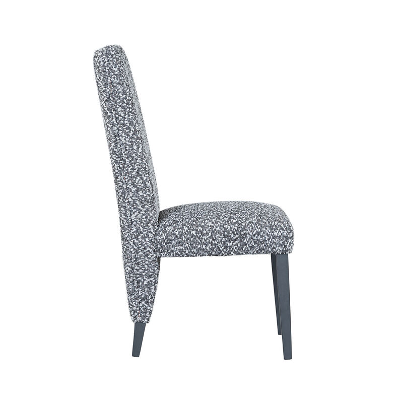 White Grey Upholstered Dining Chairs Set of 2 image number 2