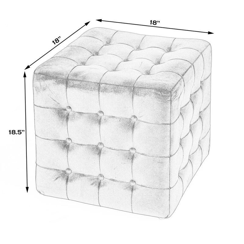 Butler Specialty Leon Button Tufted Leather Ottoman, Dark Brown image number 5