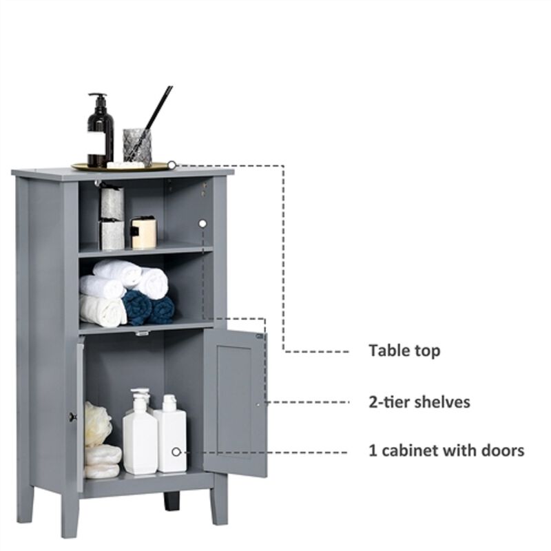 2-Tier Shelf Bathroom Floor Cabinet &ndash; Hidden Storage for a Clean and Organized Bathroom