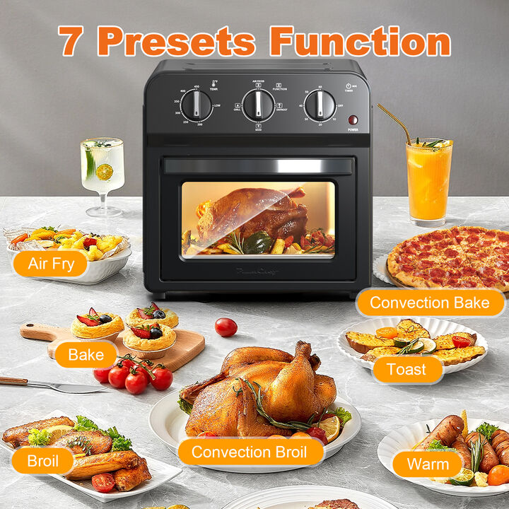 13 QT Family Size Air Fryer Toaster Oven Combo, 360&deg; Hot Air Circulation, Multifunctional Convection Countertop Oven
