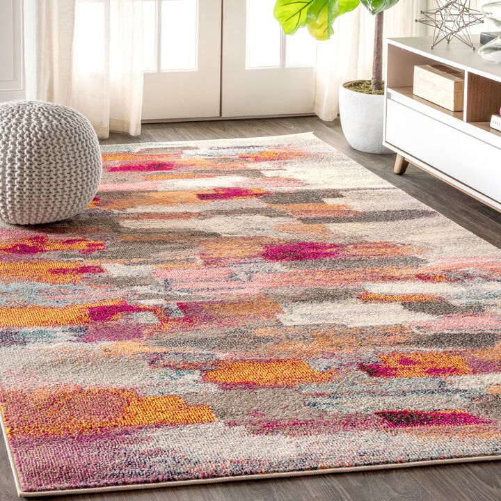 Contemporary Pop Modern Abstract Brushstroke Area Rug