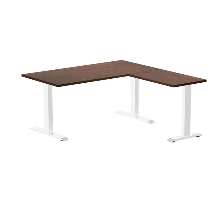 Desky Zero Rubberwood L-Shape Office Desk