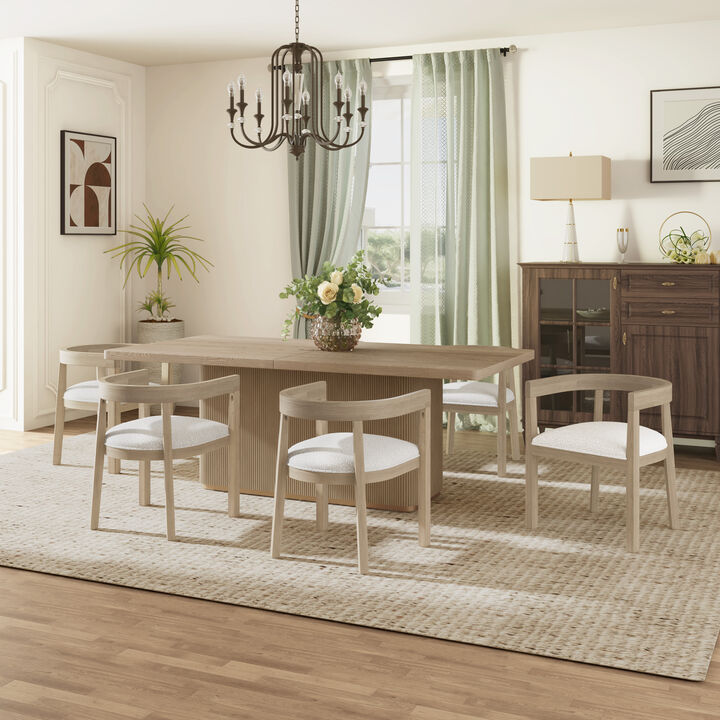 Christopher Knight Home Aston Contemporary 7 Piece Dining Set with Rubberwood Upholstered Chairs