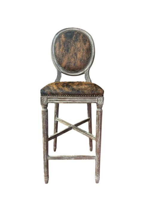 Medallion Cow Hide Bar/ Counter Stool