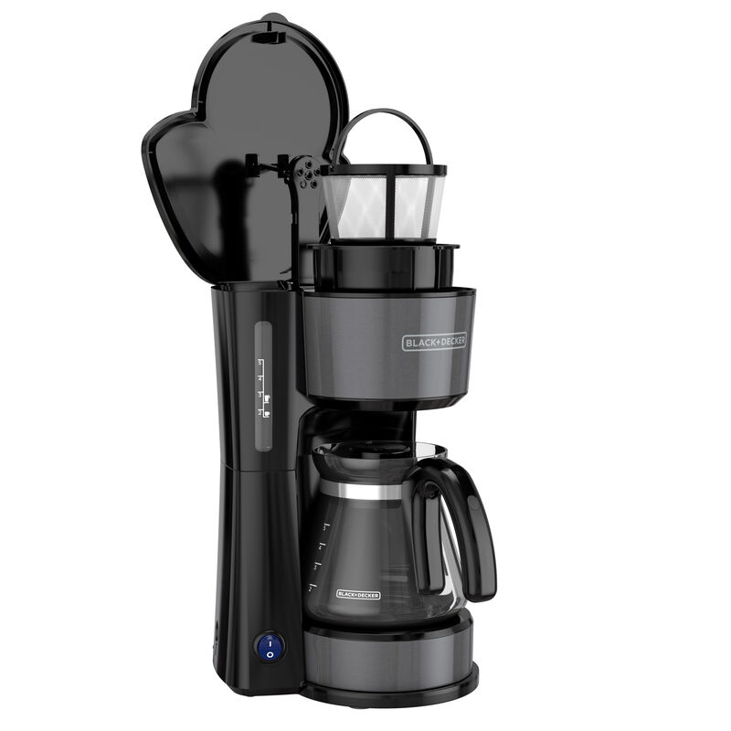 Black and Decker 4-in-1 Coffee Station 5-Cup Coffee Maker in Stainless Steel Black image number 2
